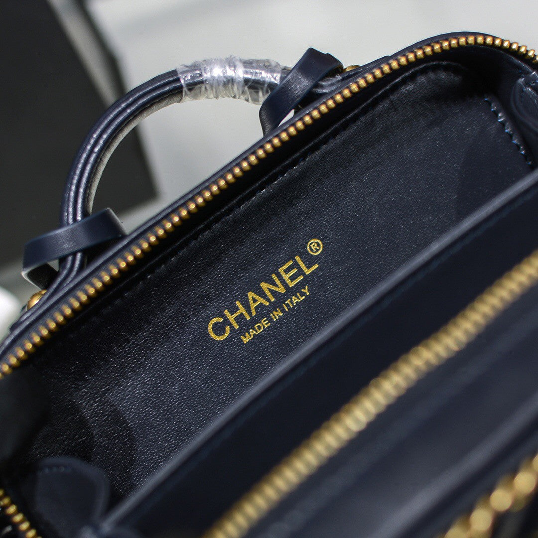 Chanel Small Vanity Case Navy Blue