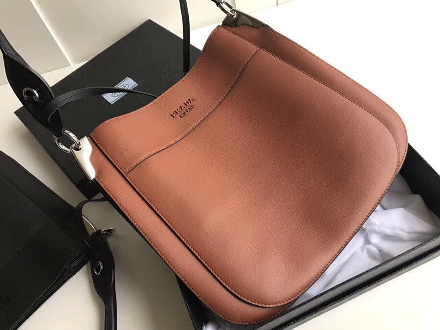 Prada Margit leather shoulder bag Brown