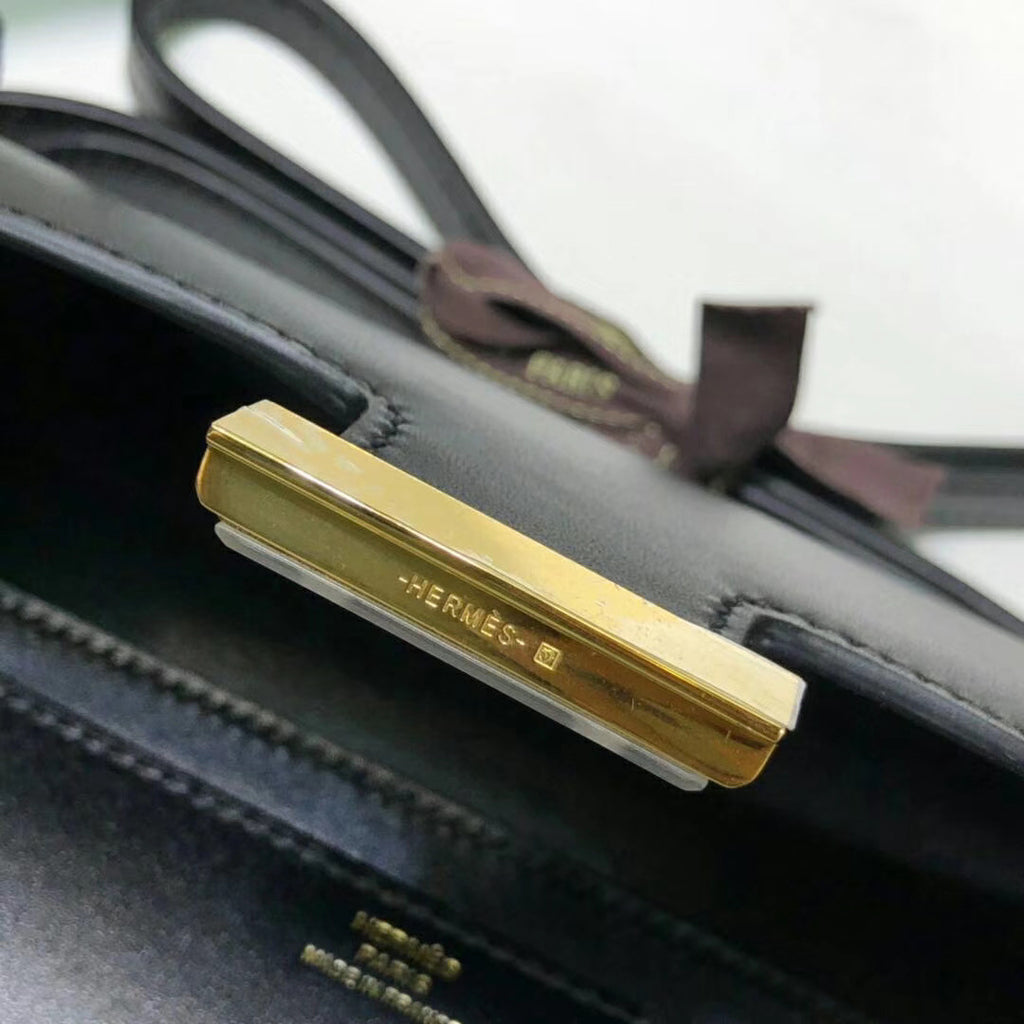 Hermes Constance 25cm Black Box Leather Shoulder Bag