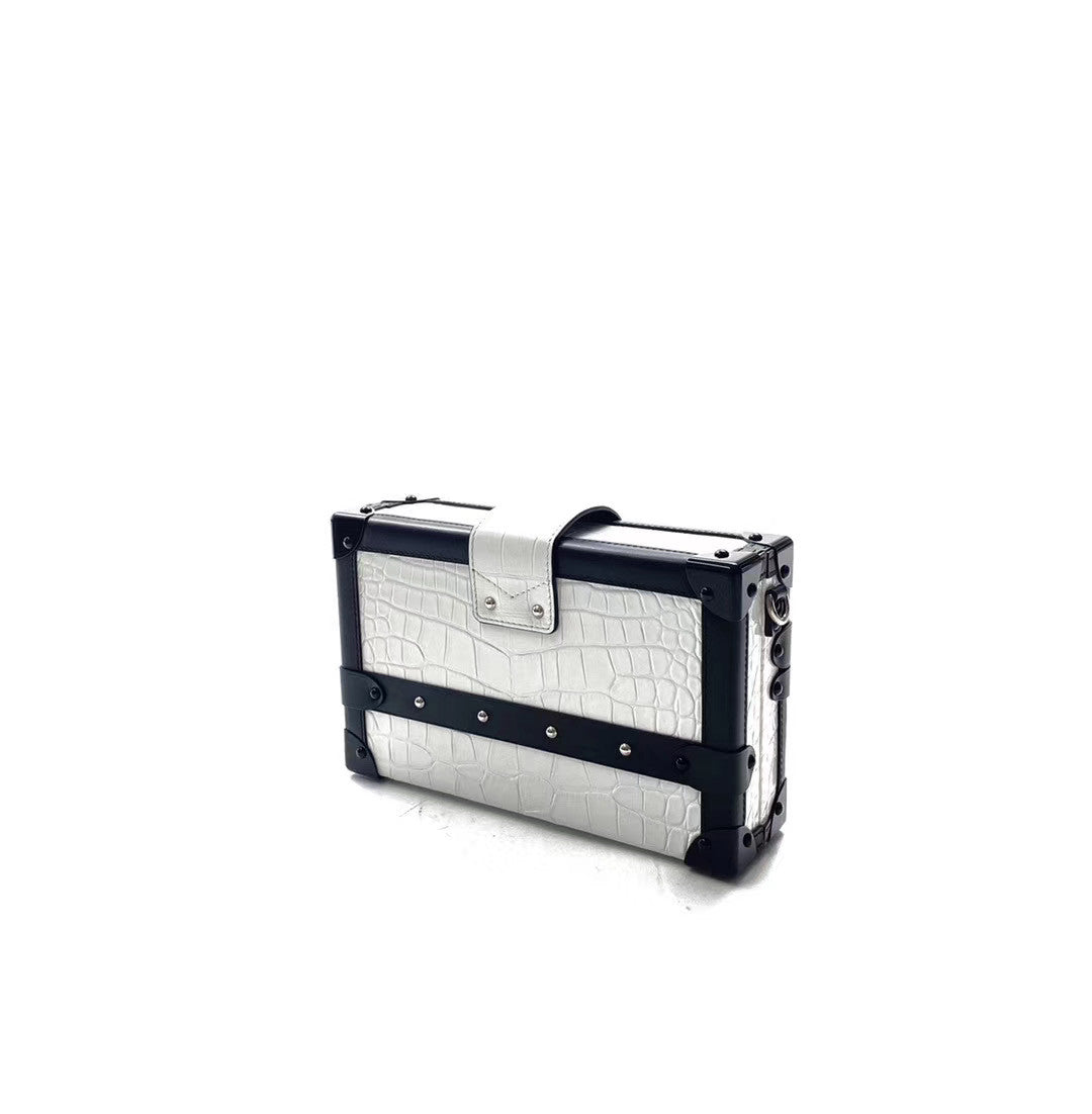 Louis Vuitton Crocodile PETITE MALLE Black and White
