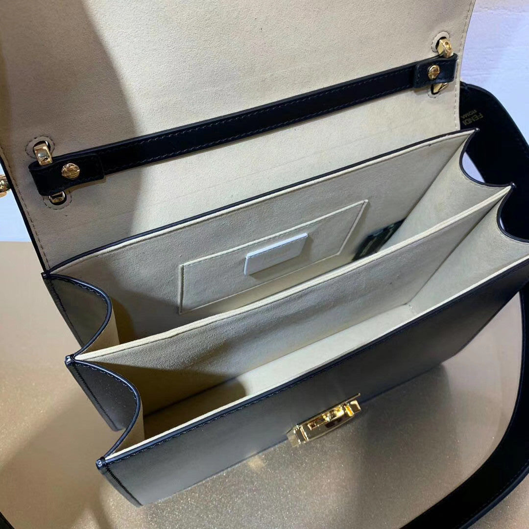 Fendi KAN U Black leather bag