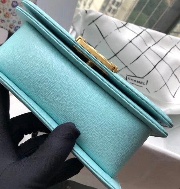 Chanel Small BOY CHANEL Handbag Baby Blue