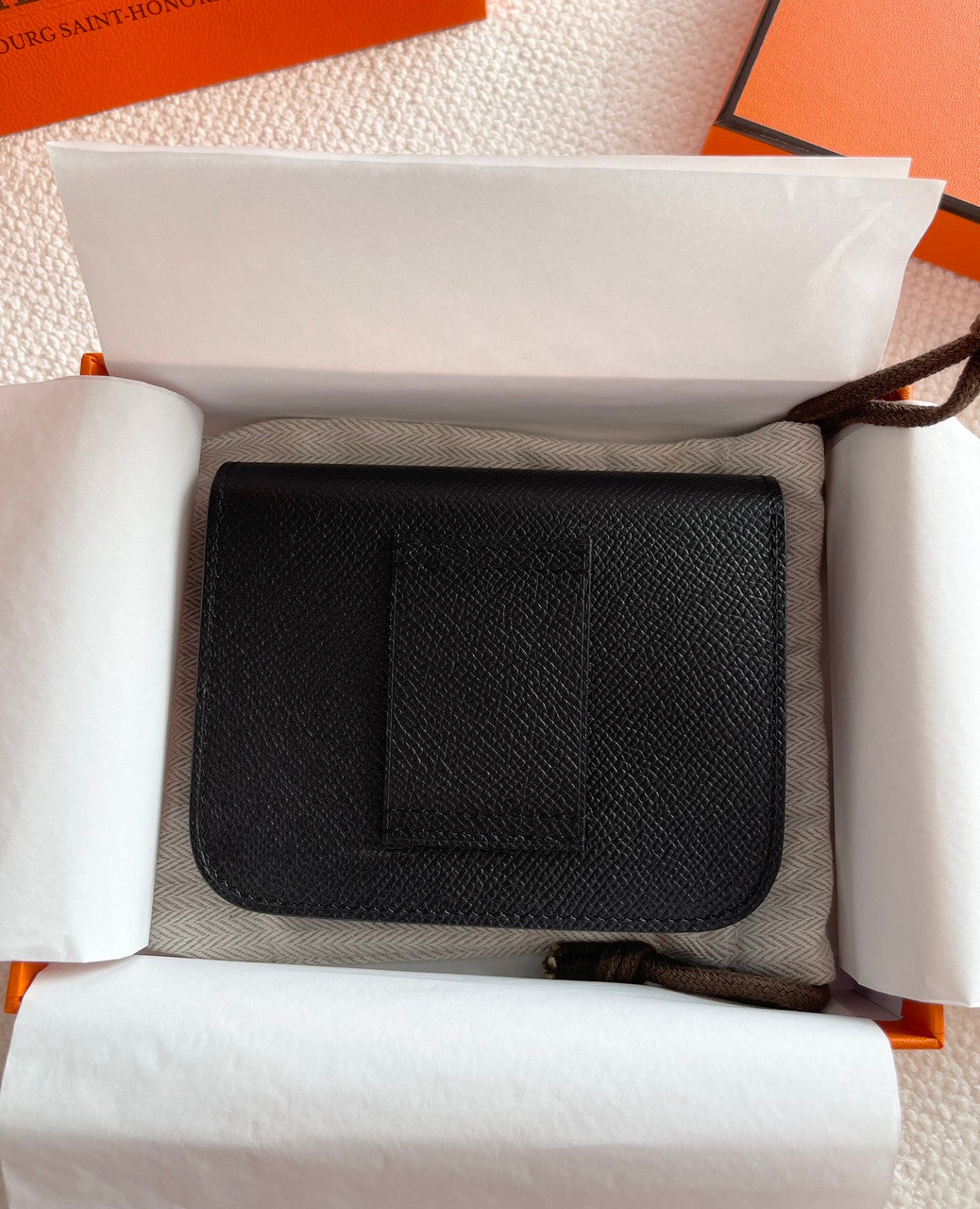 Hermès Constance Slim wallet Black Epsom leather with gold hardware