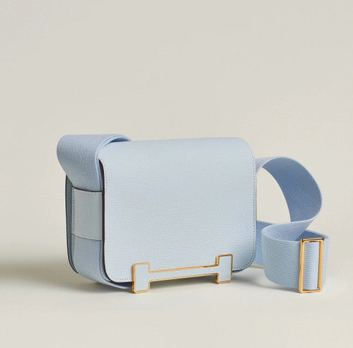 Hermès Geta Bleu Brumé  Chevre Gold Hardware