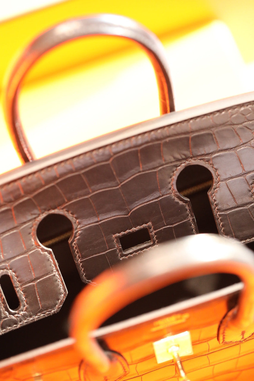 HERMÈS Black Alligator Birkin 40 Palladium Hardware