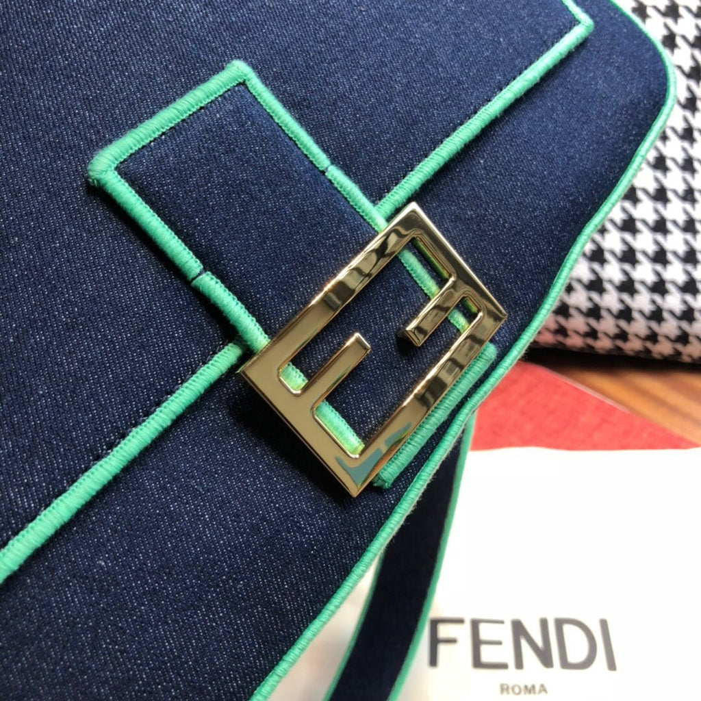 Fendi Blue denim bag Large