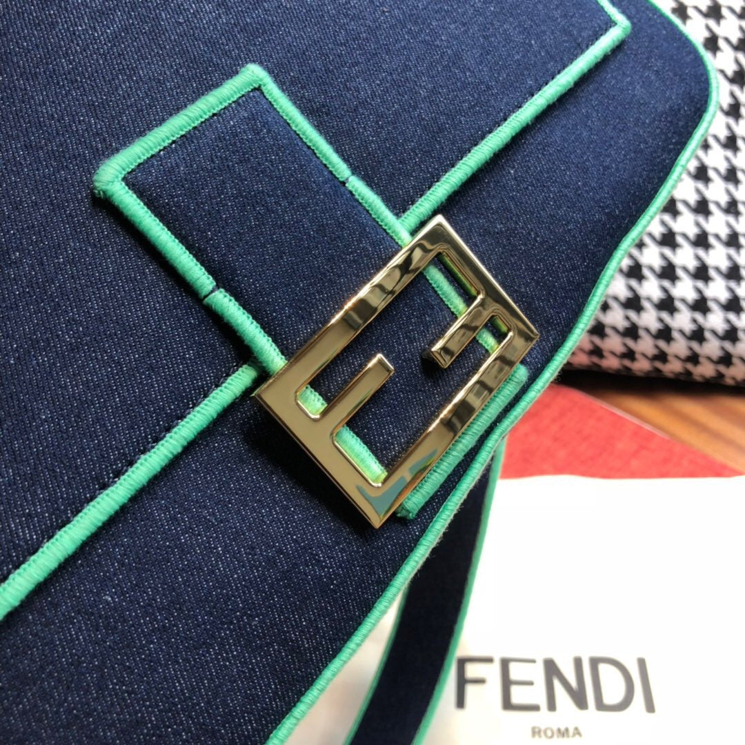 Fendi Blue denim bag Large