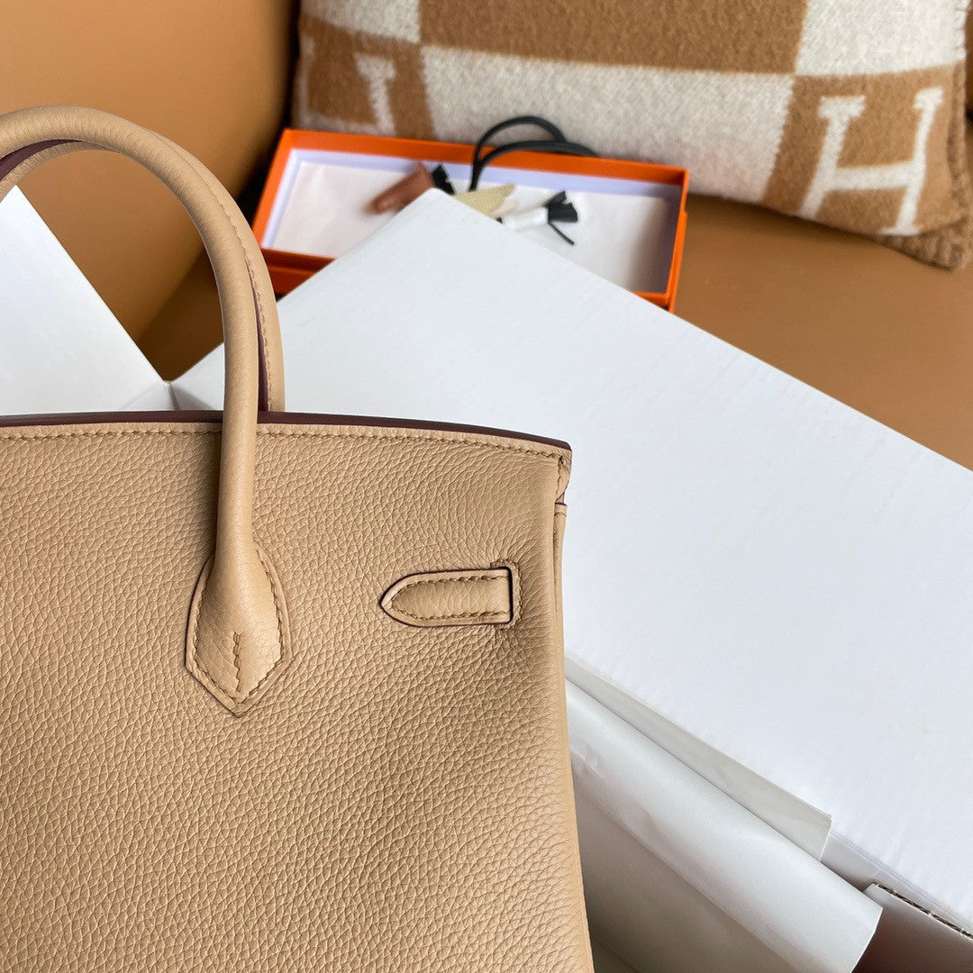 Hermes OM Chai  Birkin 25cm Togo Gold Hardware