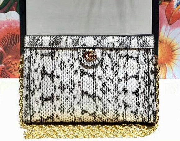 Gucci Ophidia small snakeskin shoulder bag Grey