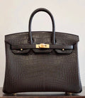 Hermes Birkin 25cm Black Matte Alligator  with Gold hardware