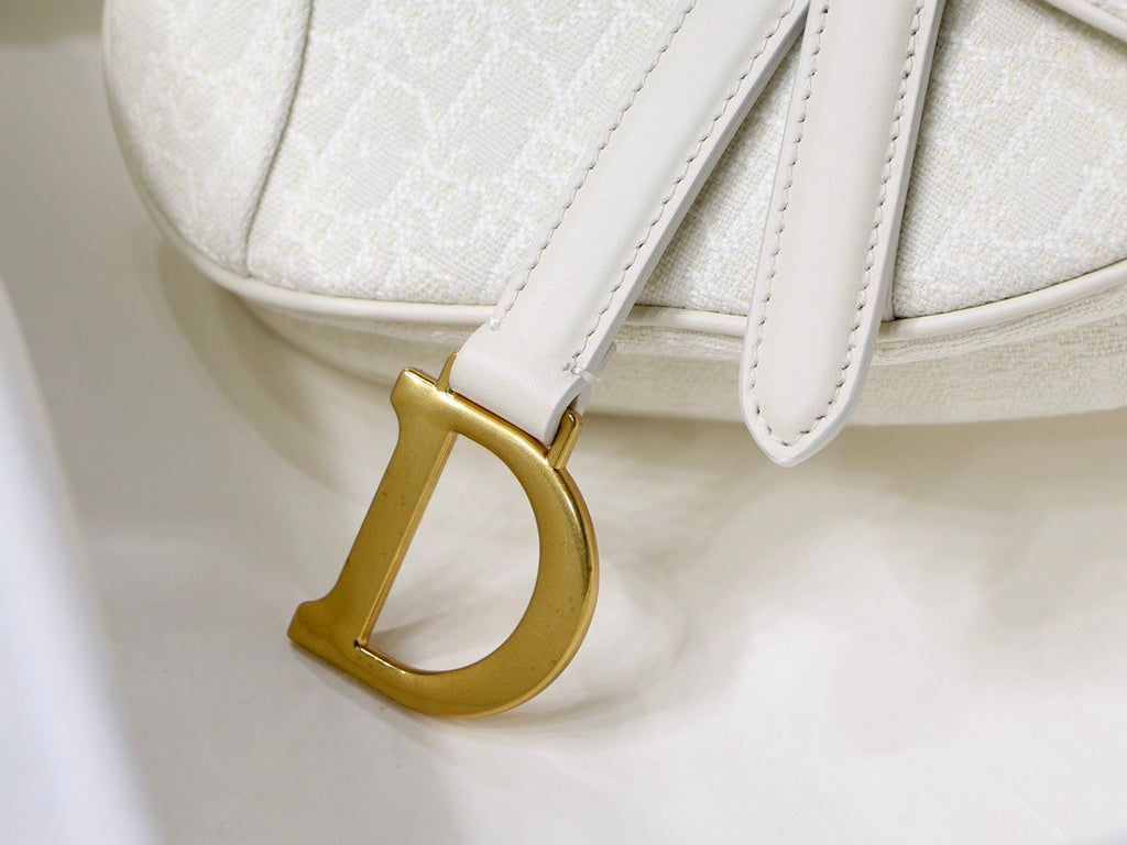 Christian Dior Mini SADDLE BAG White Dior Oblique Jacquard