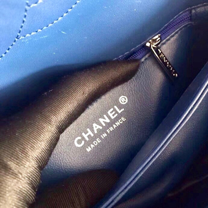 Chanel  Small Trendy CC Top Handle Bag Quilted Lambskin Navy Blue
