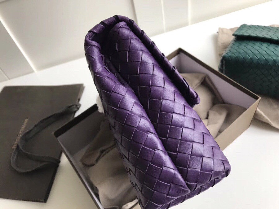 Bottega Beneta SMALL OLIMPIA BAG IN INTRECCIATO NAPPA Purple