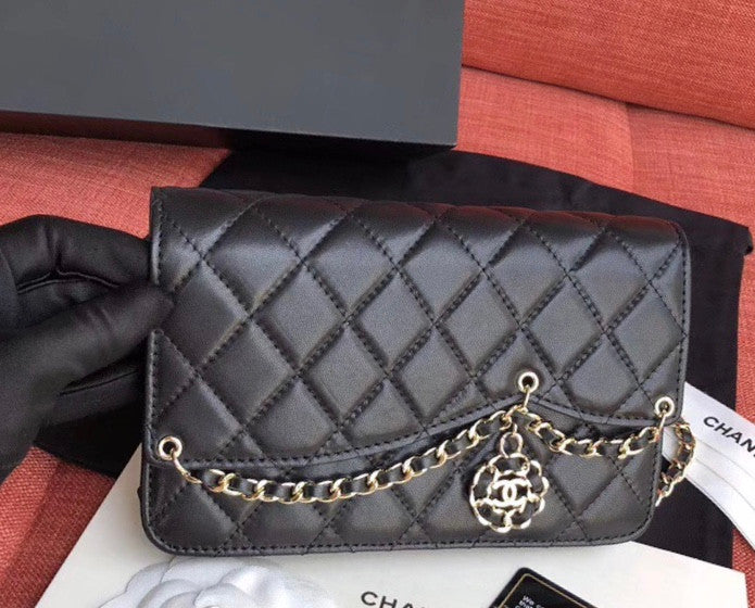 Chanel Wallet On Chain with charm Black