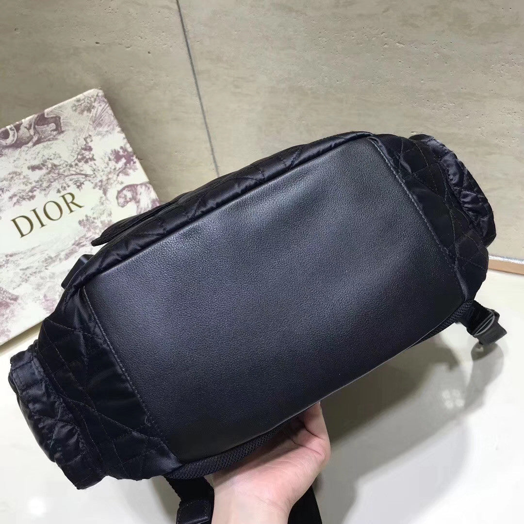 Christian Dior SADDLE BACKPACK IN BLACK NYLON