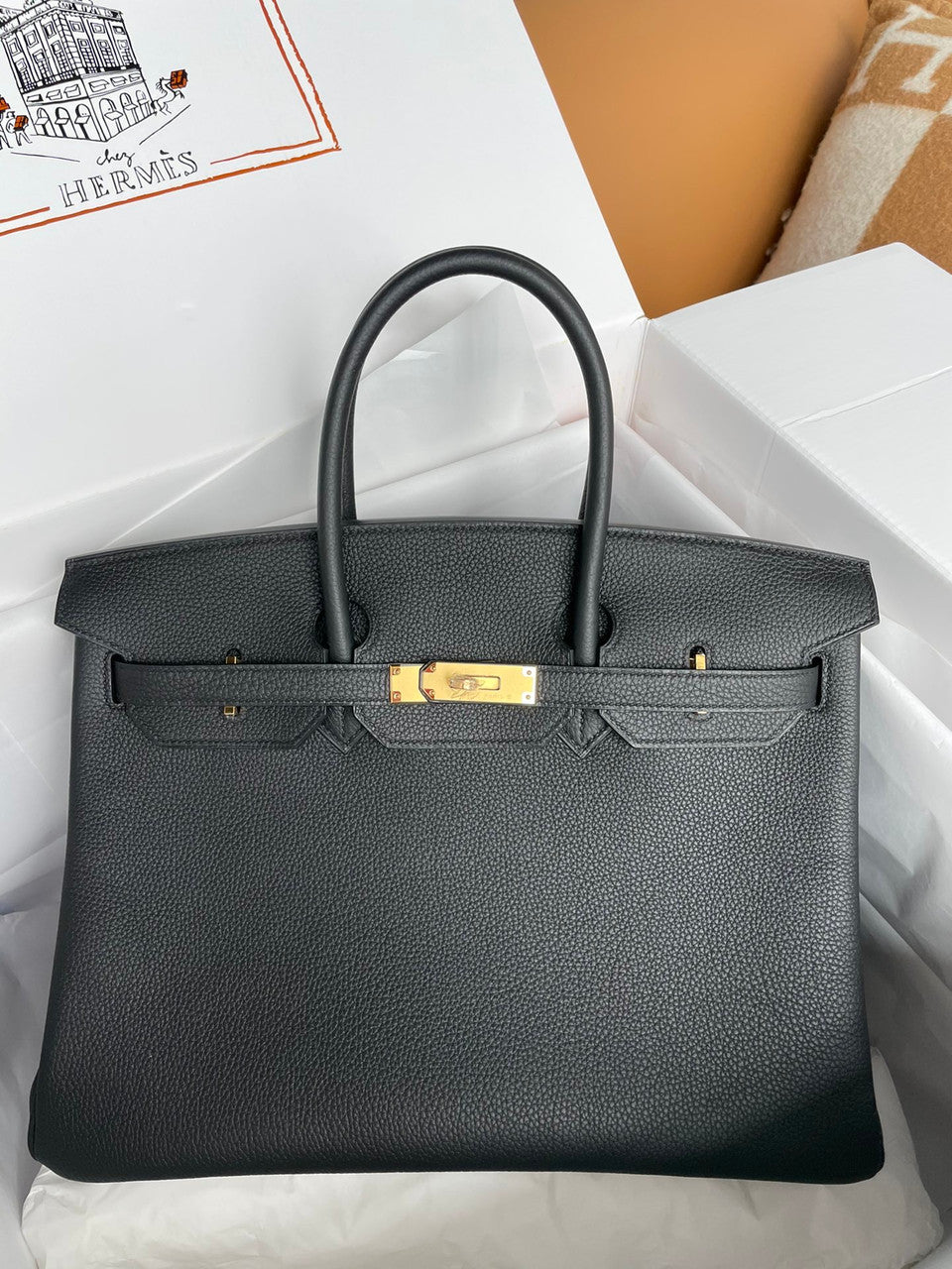 Hermès Birkin 35 Black Togo Gold Hardware