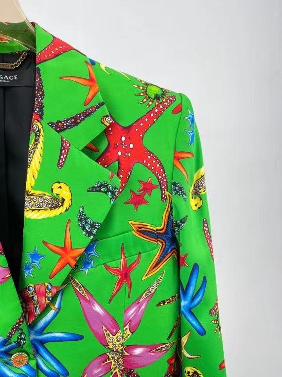 Versace TRÉSOR DE LA MER PRINT SILK BLAZER