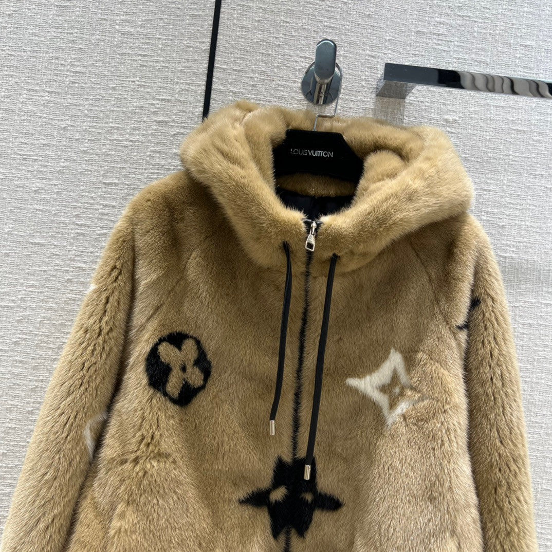 Louis Vuitton LV NIGHT MONOGRAM MINK HOODIE