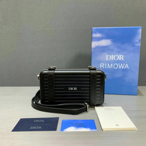 Christian Dior BLACK DIOR AND RIMOWA PERSONAL CLUTCH IN ALUMINUM AND GRAINED CALFSKIN