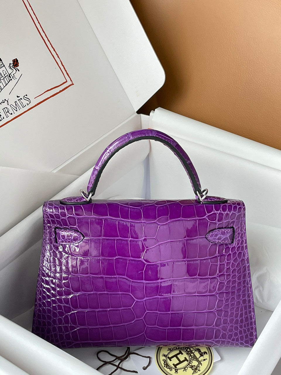 Hermes 9W Ultraviolet   Mini Kelly II 20 Alligator Palladium Hardware