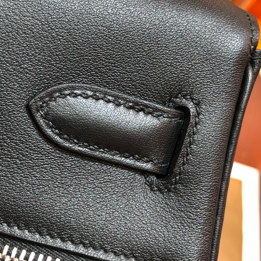 Hermes Special Order Kelly Lakis 32 Black with Palladium Hardware