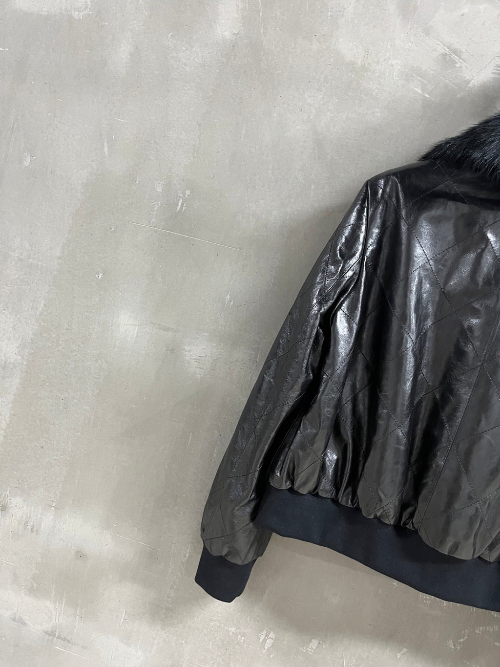 Chanel Diamond-Quilted Leather Bomber Jacket with Detachable Wool Collar — 2026 Fall/Winter Chanel