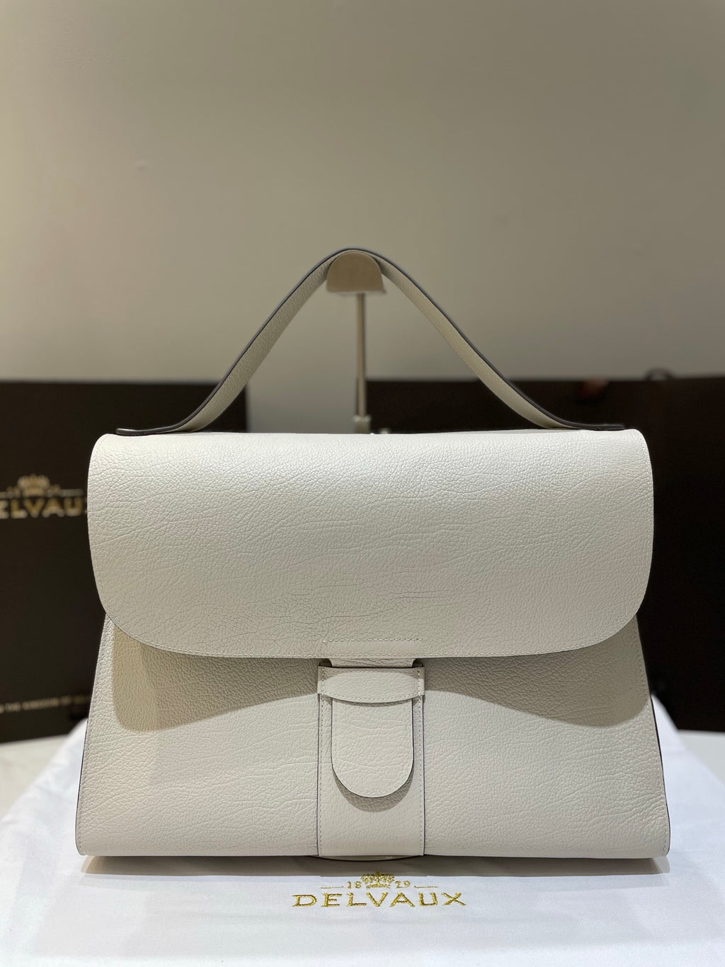 Delvaux Brillant Tempo Large (GM)  Allure Calfskin (Ivory / Off-White)