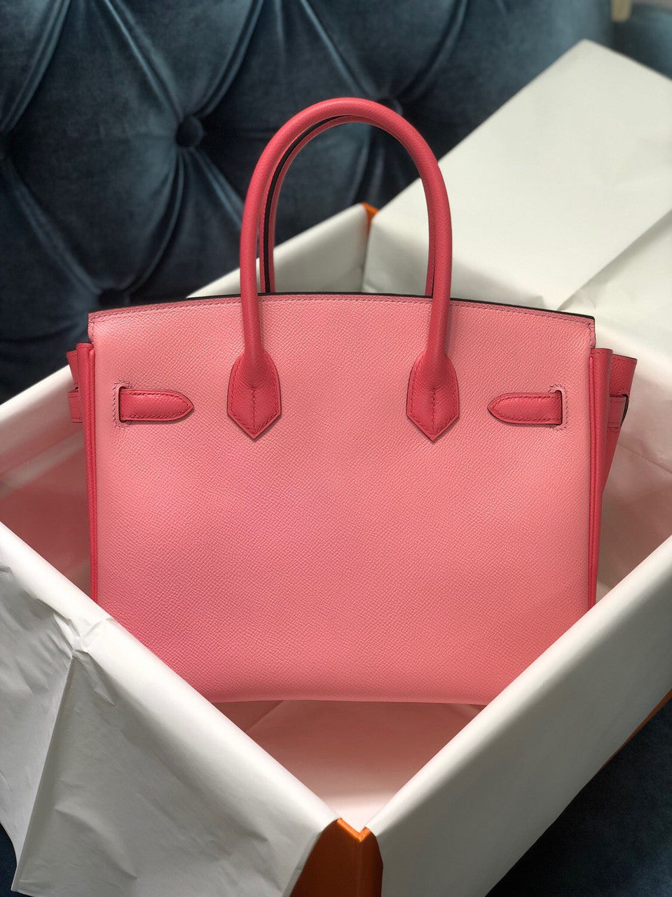 Hermes Special Order Tri-Colour  Rose Confetti, Rose Tyrien, Celest  Birkin 30 cm Epsom Gold   Hardware