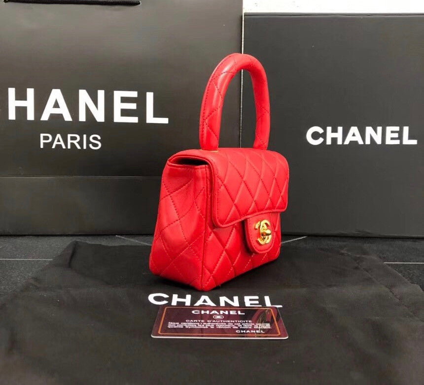 Chanel vintage duo flap bag Red
