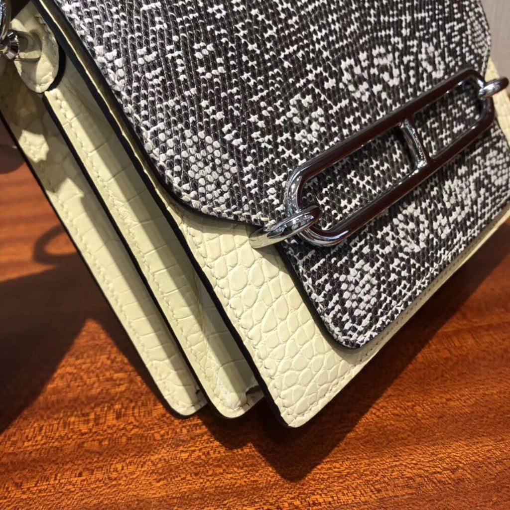 Hermes Roulis Mini Ombre Vanille Lizard Natura Alligator Missi Mat