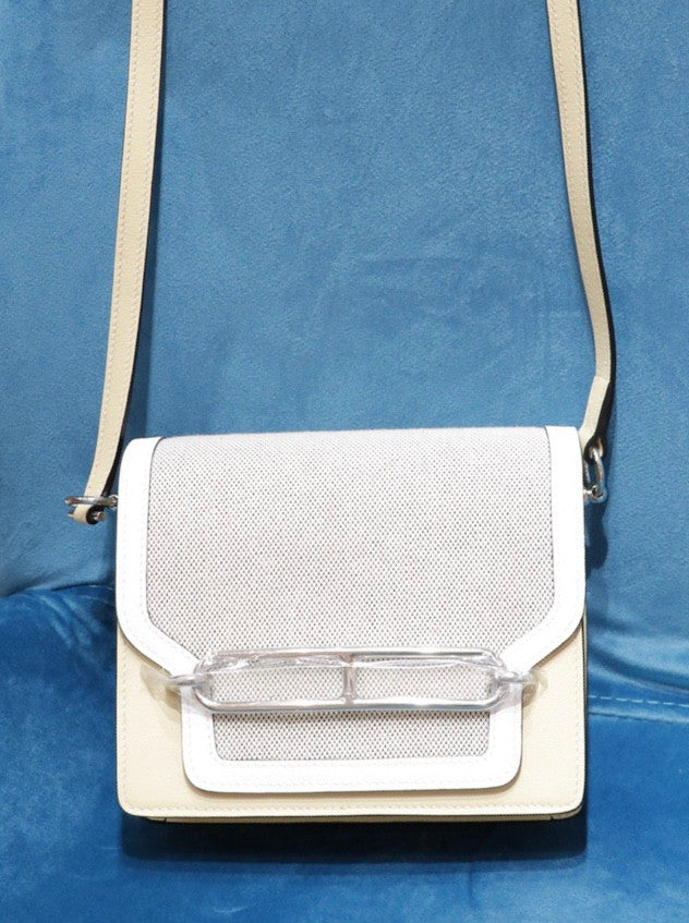 Hermes Special Order Canvas/Swift  Roulis Bag