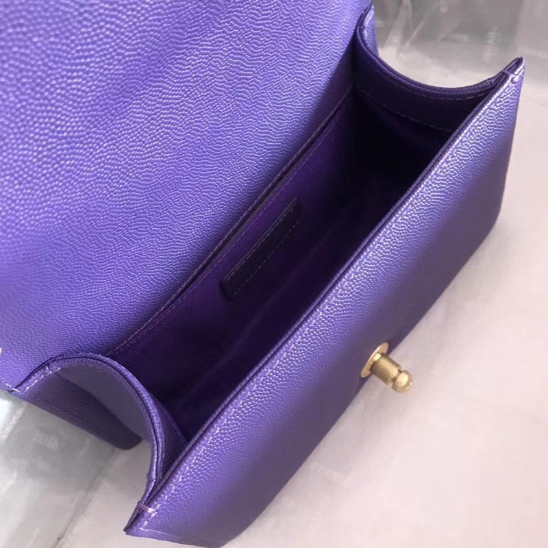 Chanel Small Purple BOY CHANEL Handbag  with gold-tone hardware
