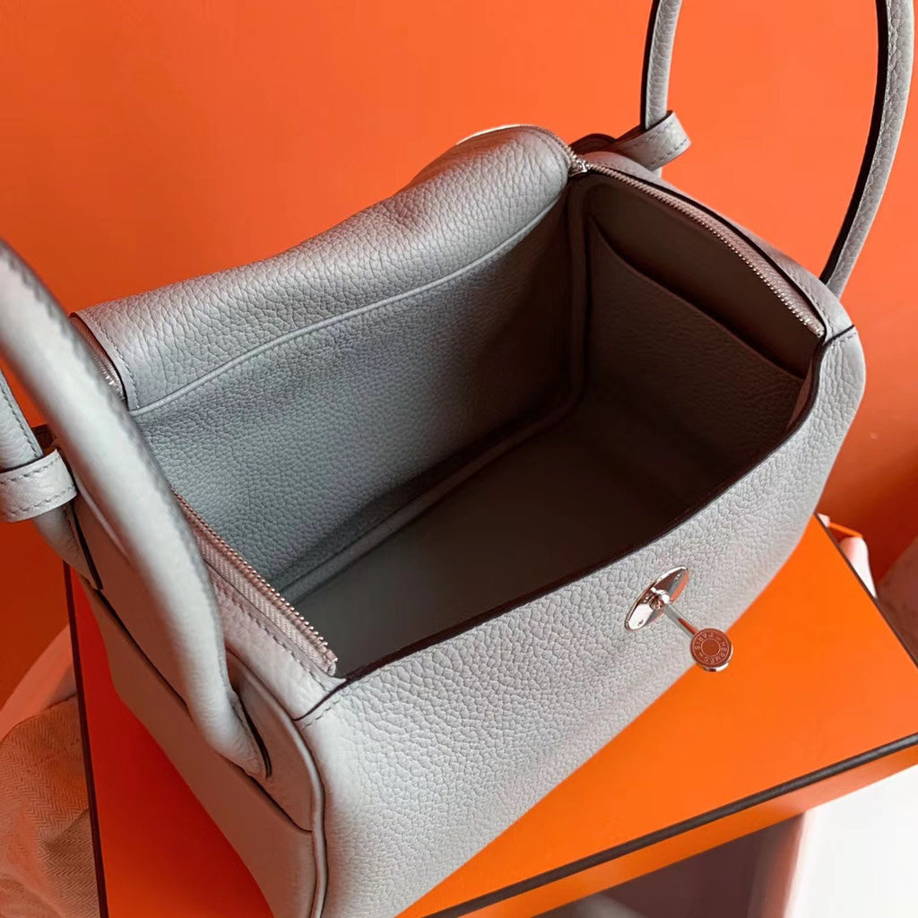 Hermes 8U Bleu Glacier  Lindy 26 Togo Palladium Hardware