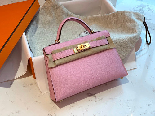 Hermes X9 Mauve Sylvestre  Mini Kelly II 20 Epsom calf Gold Hardware