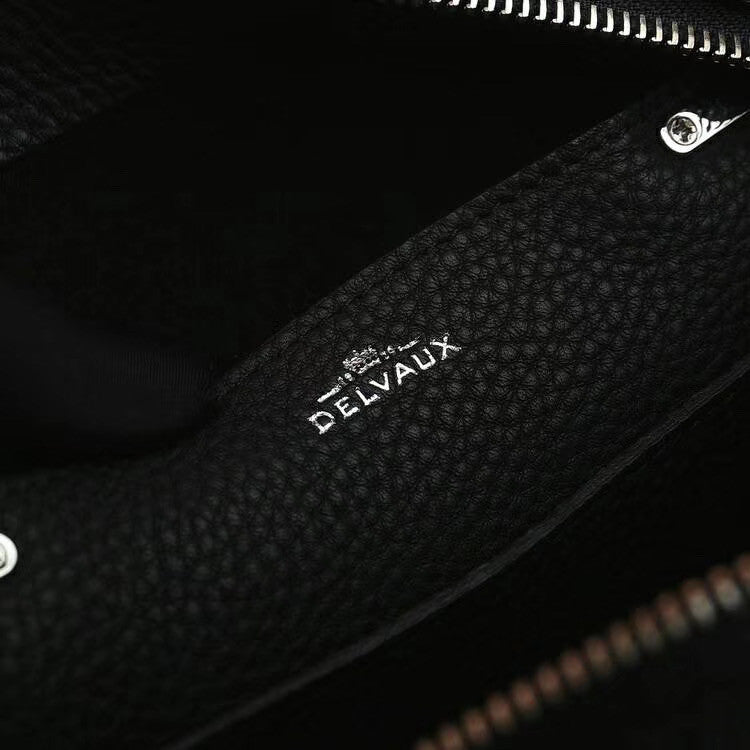DELVAUX Cool Box Leather Satchel Black
