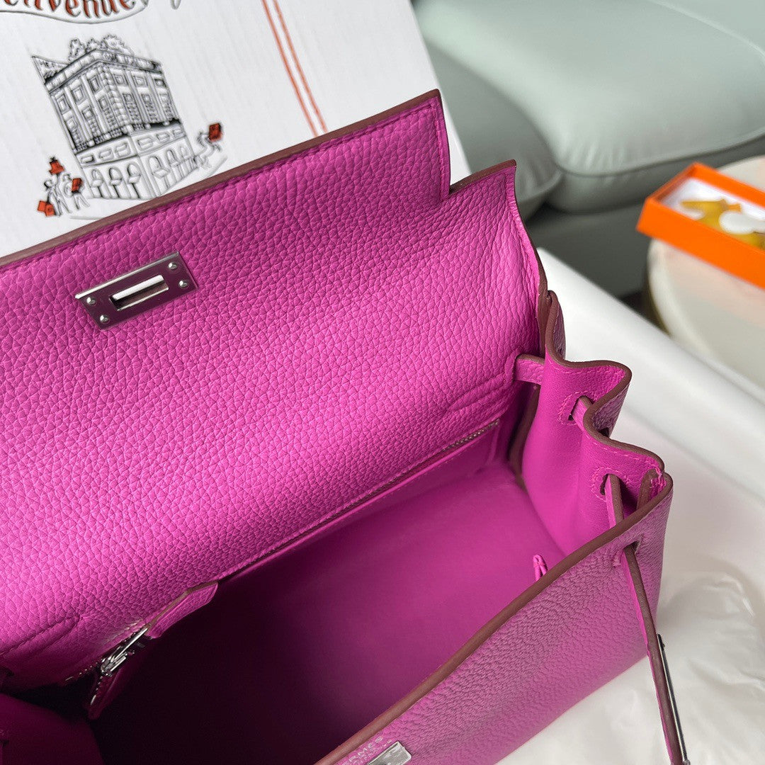 Hermès Magnolia Kelly 25  Togo Palladium Hardware