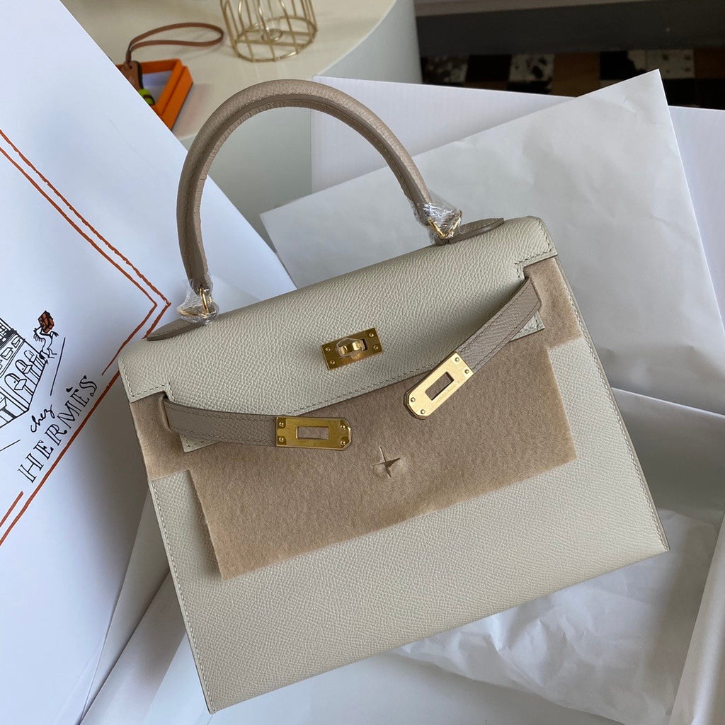 Hermes Special Order Craie/ S2 Trench Kelly 25 cm Epsom Gold  Hardware