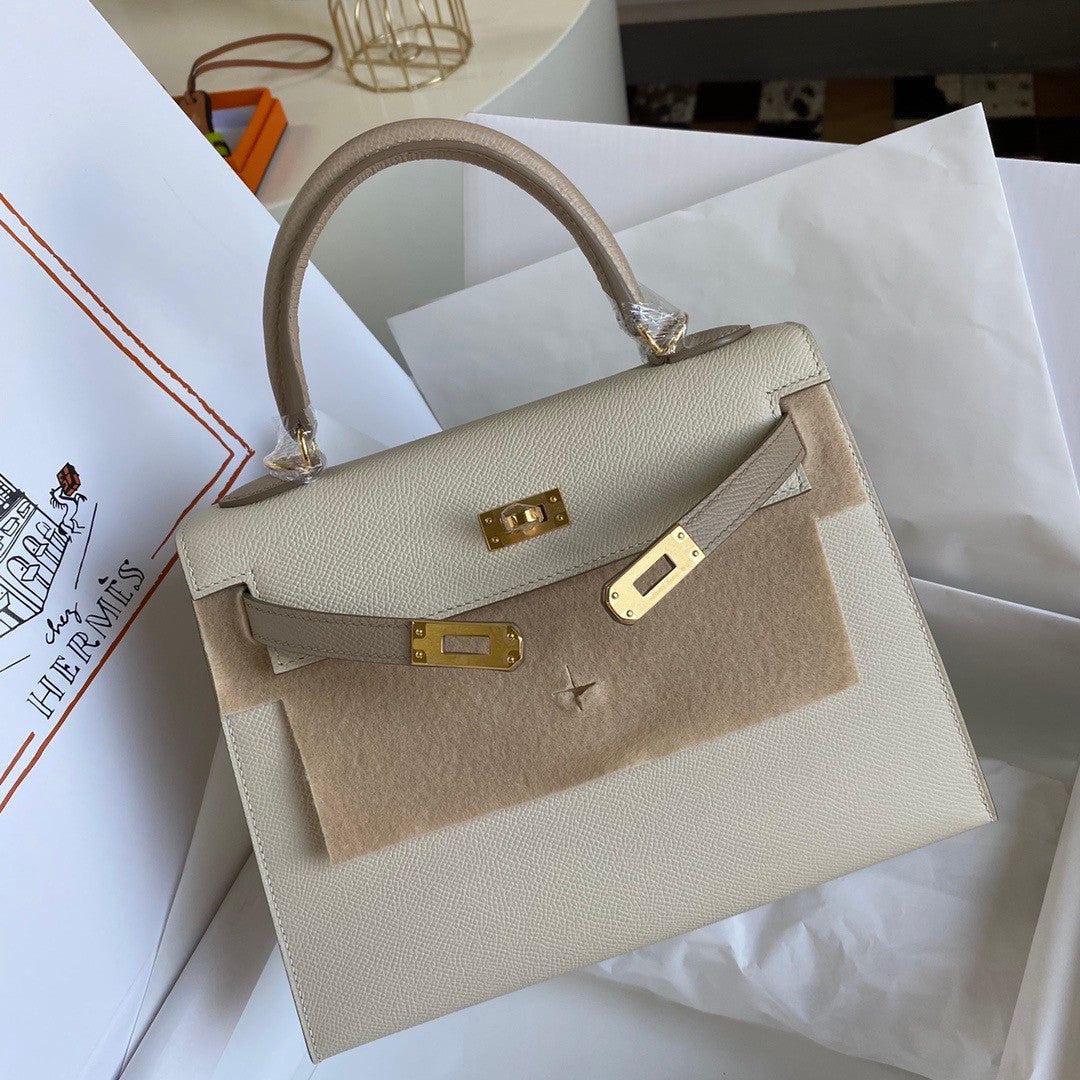 Hermes Special Order Craie/ S2 Trench Kelly 25 cm Epsom Gold  Hardware