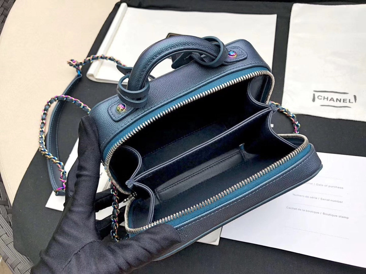Chanel Medium Vanity Case With Iridescent Metal A93343