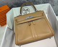 Hermes Special Order Kelly Lakis 32 Abricot with Palladium Hardware
