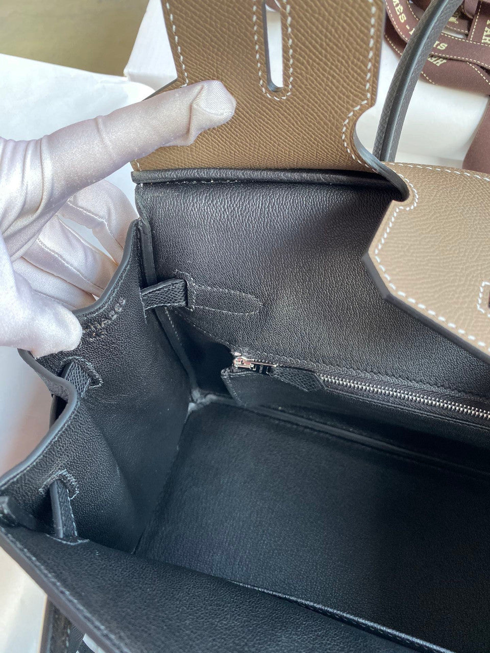 Hermès Etope/Black Birkin 30 cm Epsom Leather Palladium Hardware