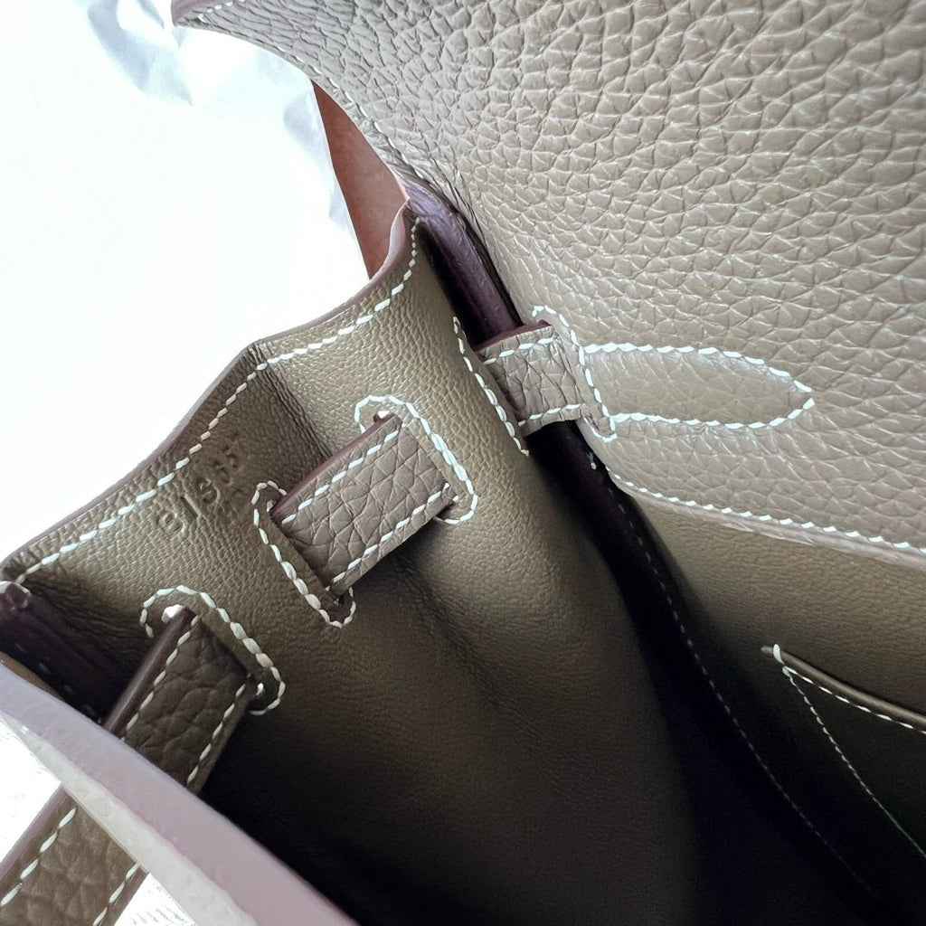 Hermes Kelly Ado backpack Etoupe Palladium Hardware