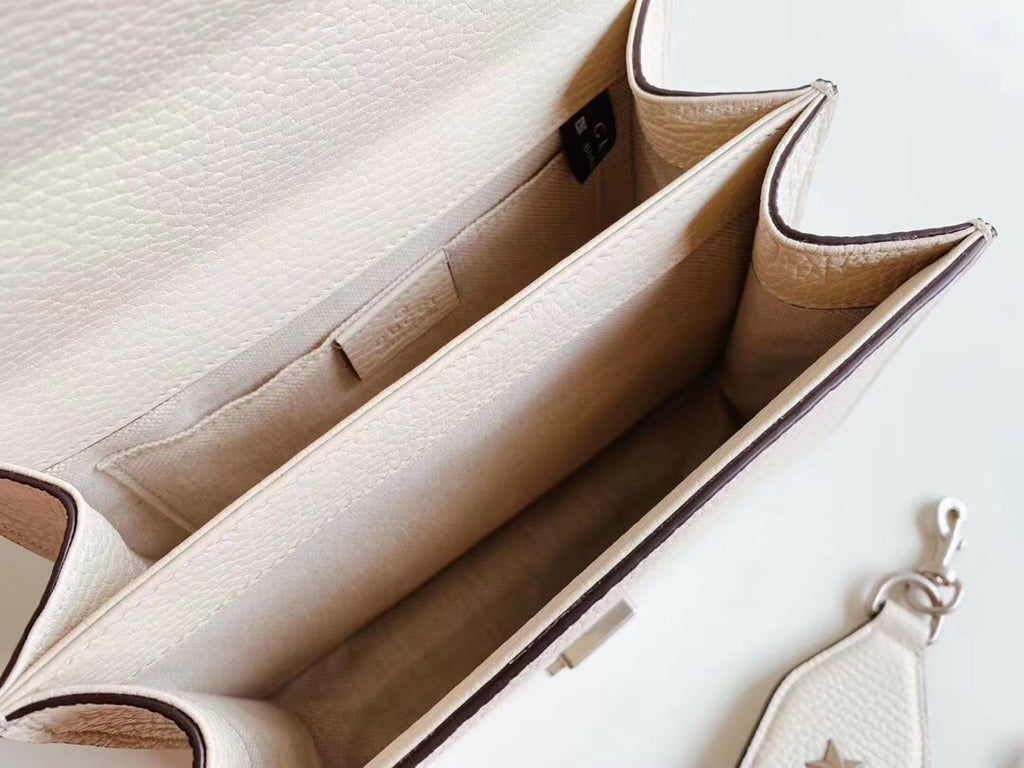 GUCCI Mini Dionysus Leather Top Handle Satchel Ivory