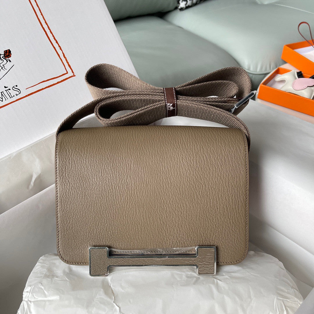 Hermès Geta Etoupe Chevre Palladium Hardware