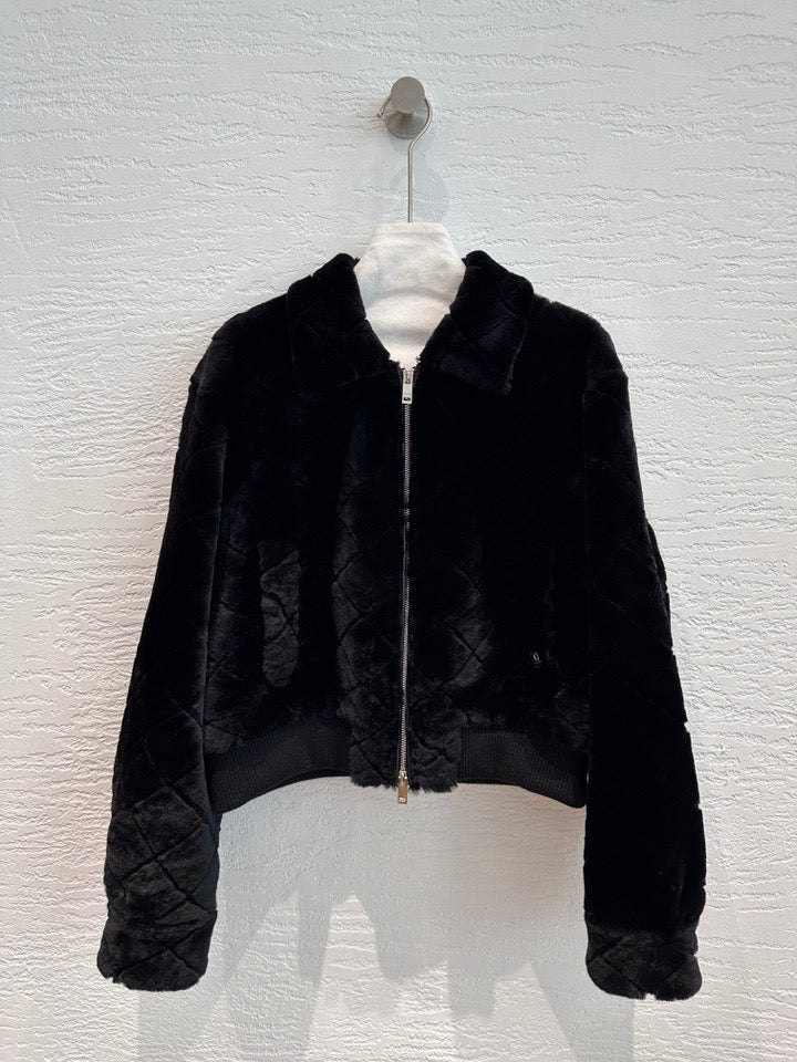 Chanel Shearling Bomber Jacket with Diamond Quilting and CC Logo — Fall/Winter 2026-2027 Chanel