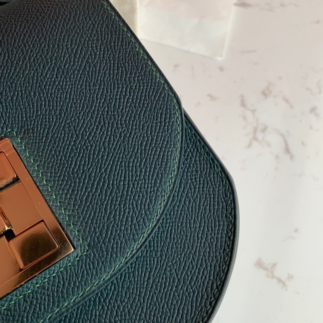 Hermes 6O Vert Cypres Mosaique au 24 - 17 bag Gold Hardware