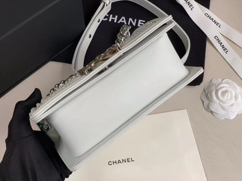 Chanel Small BOY CHANEL Handbag with pearl