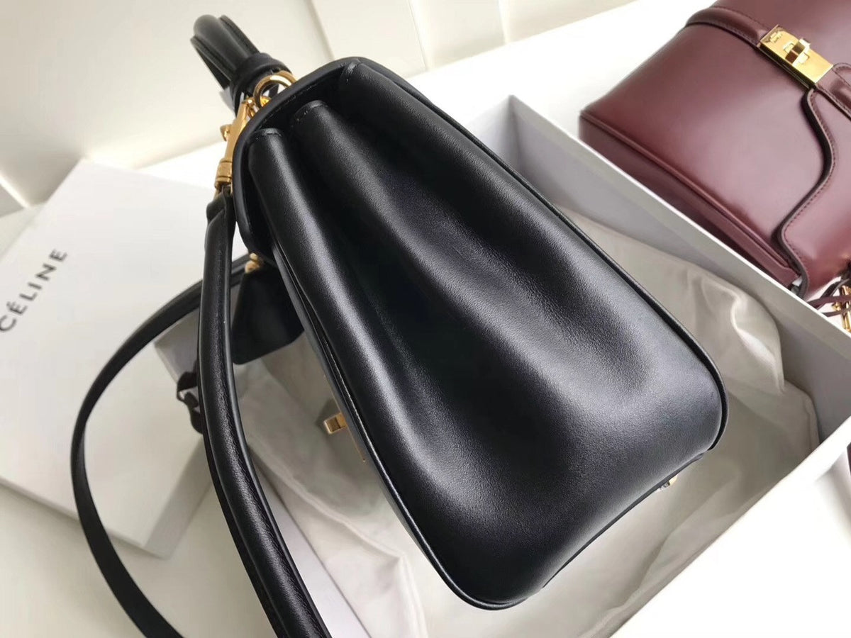 Celine  MEDIUM 16 BAG IN SATINATED CALFSKIN BLACK