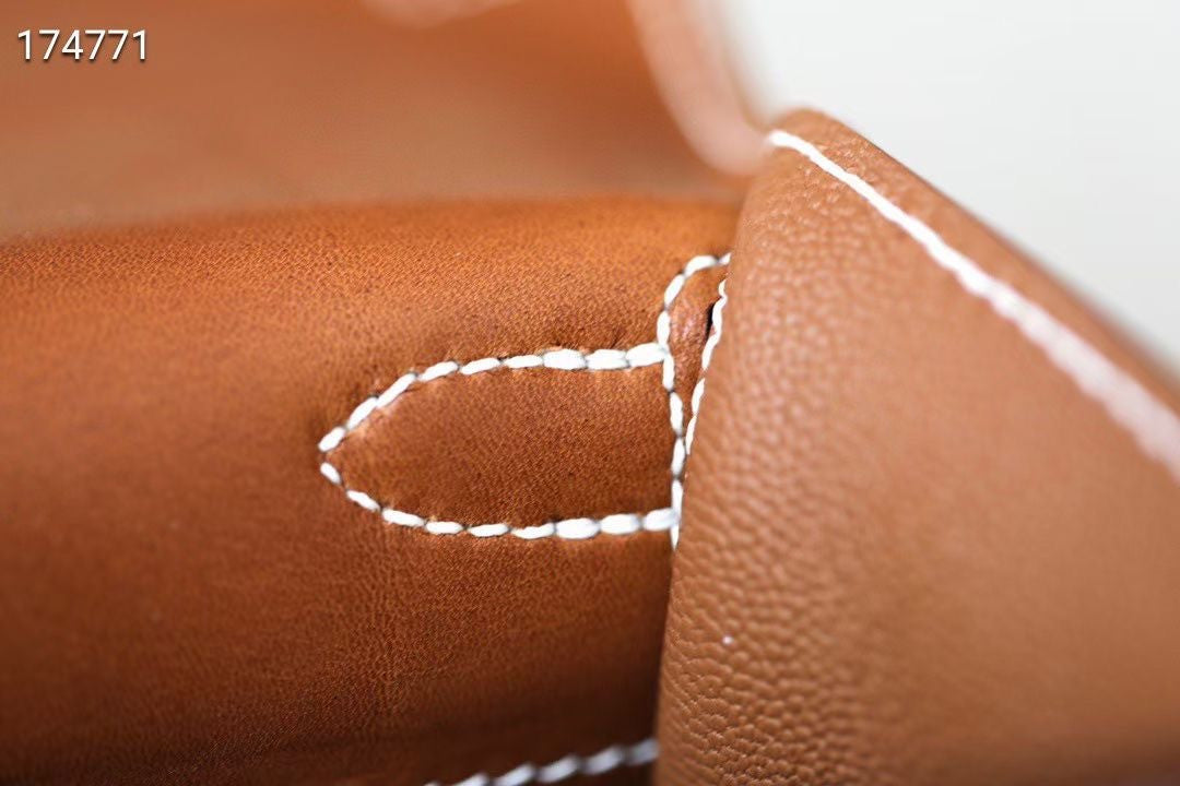 Hermès Limited Edition Mini Kelly Pochette Barenia Natara  leather/ Toile  Palladium hardware