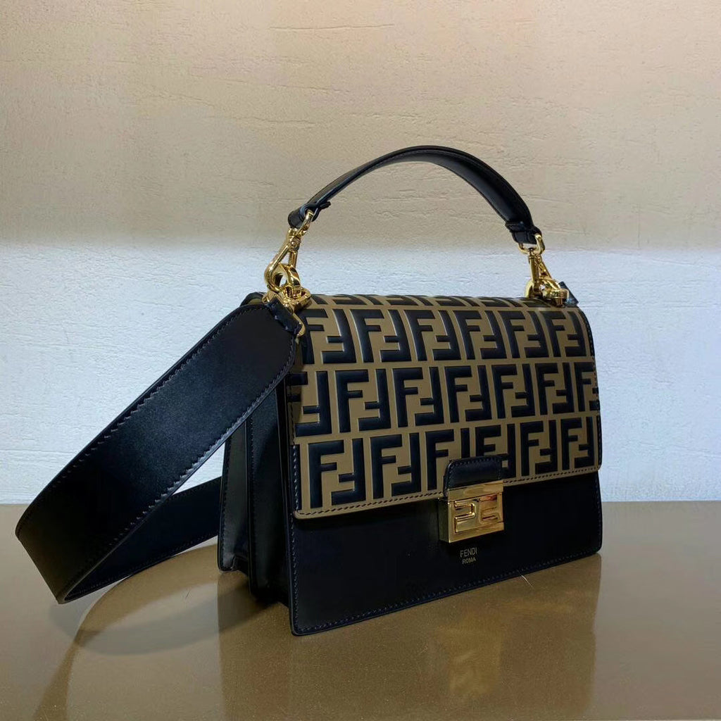 Fendi KAN U Black leather bag